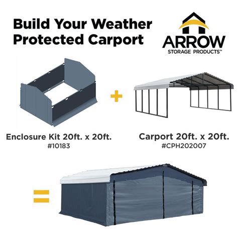 arrow carport metal enclosure kit|arrow carport enclosure kit 20x20.